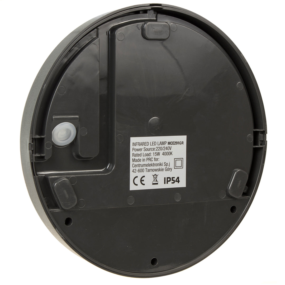 Maclean LED-lamp met bewegingssensor, PIR-sensor, kleur: grijs, 15 W, IP54, 1100 lm, neutraal wit, MCE291 W, 2 stuks