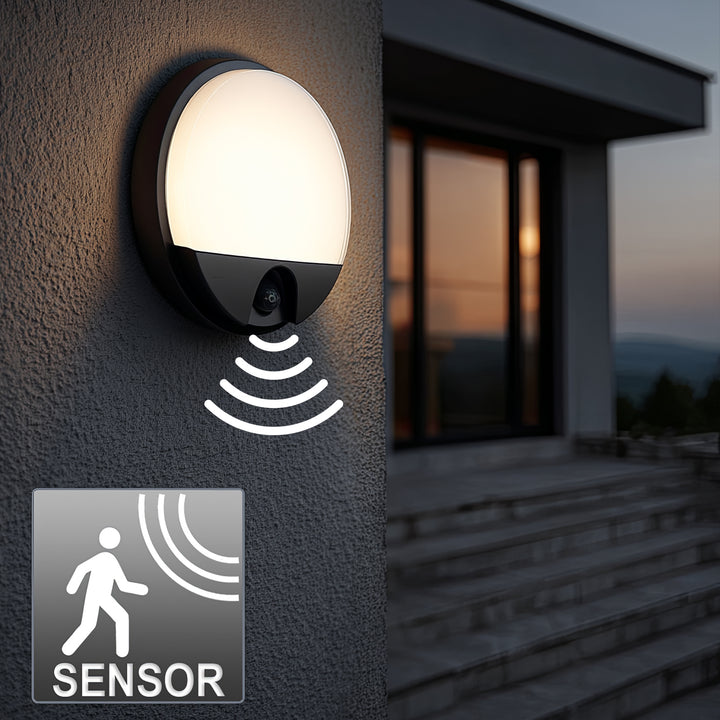 Maclean LED-lamp met bewegingssensor, PIR-sensor, kleur: grijs, 15 W, IP54, 1100 lm, neutraal wit, MCE291 W, 2 stuks