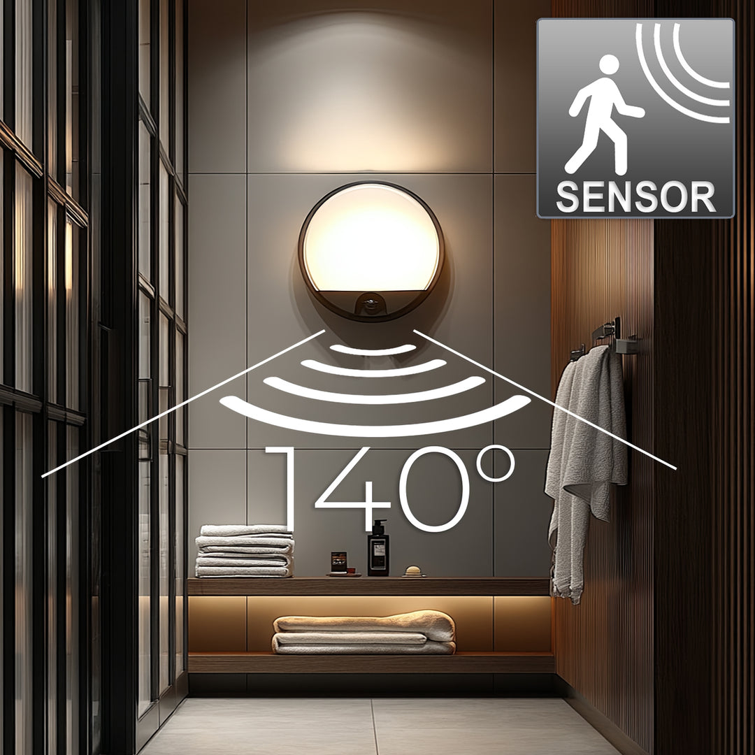 Maclean LED-lamp met bewegingssensor, PIR-sensor, kleur: grijs, 15 W, IP54, 1100 lm, neutraal wit, MCE291 W, 2 stuks
