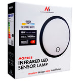 Maclean LED-lamp met bewegingssensor, PIR-sensor, kleur: zwart, 10 W, IP65, 1000 lm, neutraal wit, MCE525 B, 2 stuks