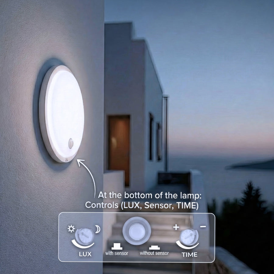Maclean LED-lamp met bewegingssensor, PIR-sensor, kleur: wit, 10 W, IP65, 1000 lm, neutraal wit, MCE525 W, 2 stuks