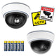 DC2300 dome-vormige nepcamera met knipperende LED, 2 stuks + 6 AA-batterijen van Varta Industrial