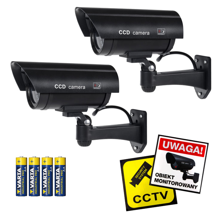 Nepcamera met knipperende LED IR1100 B IR voor buiten, zwart, 2 stuks + 4x AA-batterijen van Varta Industrial