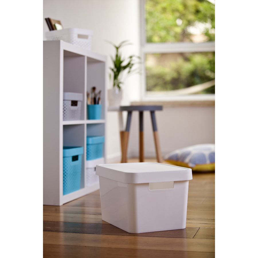 Curver Infinity-bak met deksel, 17 liter, wit, 2 stuks