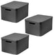 Curver-mand, universeel, met deksel, grijs, Rattan Style L, 3 stuks