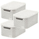 Curver-mand, universeel, met deksel, crèmekleurig, Rattan Style M, 3 stuks
