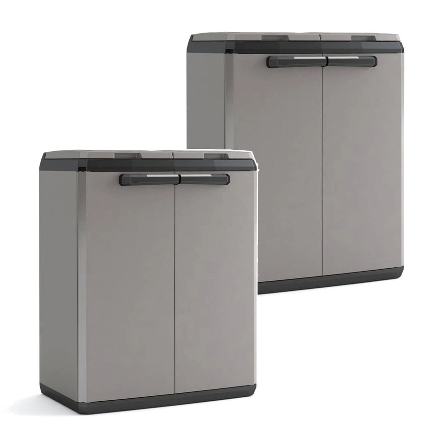 Keter-afvalkast, inhoud 2x110 l, handmatig te openen deksel, geschikt voor buitengebruik, 241065, 2 stuks