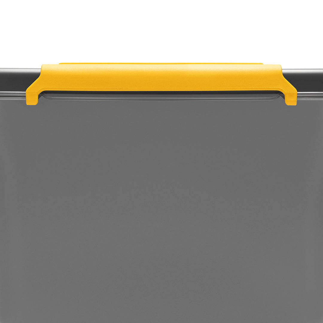 Moxom SolidStore-bak, inhoud 80 l, grijs, deksel met kliksluiting, voorzien van wieltjes, BPA-vrij, 04-0217, 3 stuks
