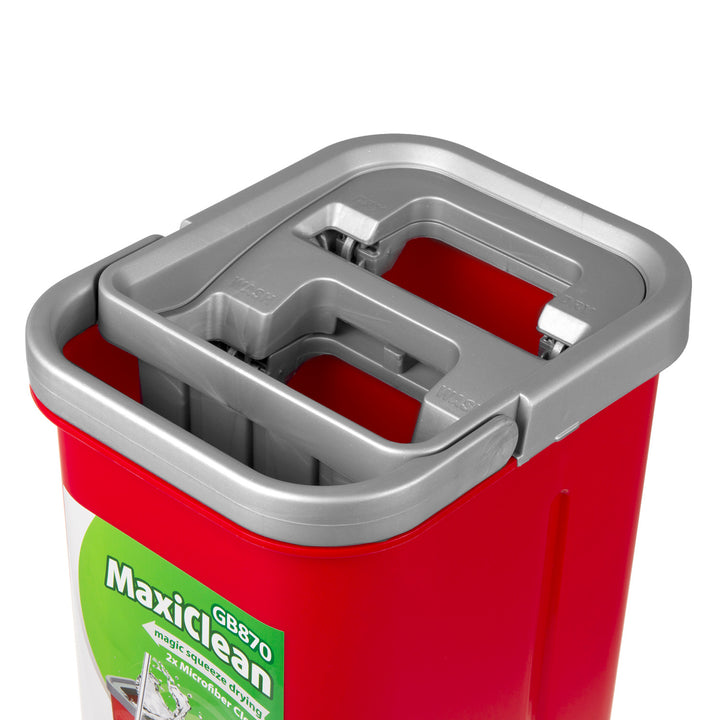 GreenBlue-vlakmop met emmer en uitwringer, twee HQ-microvezeldoekjes, inhoud 5,7 l, MaxiClean GB870 + Vileda Actifibre Pro-doekje