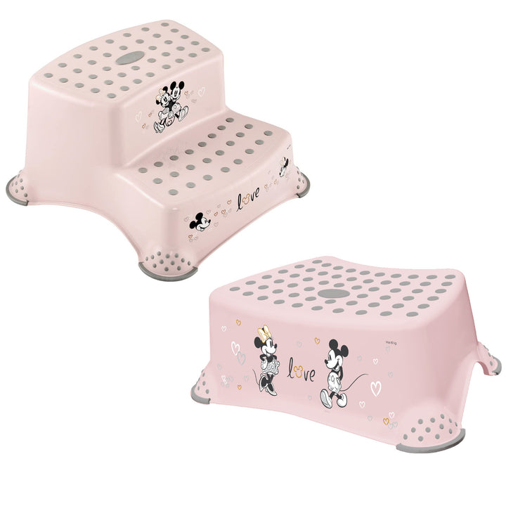Kinderopstapje + Keeeper-kinderopstapje met twee treden, met antislipfunctie, serie "Minnie Mouse"