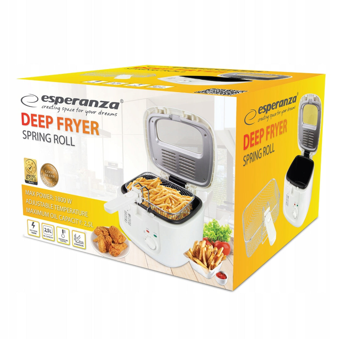 Frituurpan Esperanza SPRING ROLL, 2,5 l, 1800 W, temperatuurregeling, Esperanza