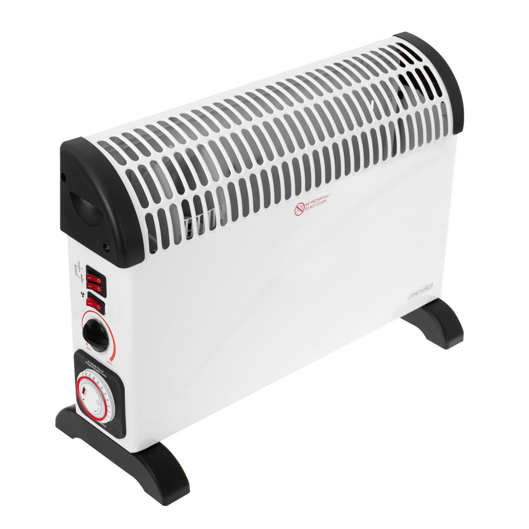 Elektrische convectorverwarming, thermostaat, 2000 W, 24-uurs timer, wit, snoer 150 cm, Mesko, MS 7741W