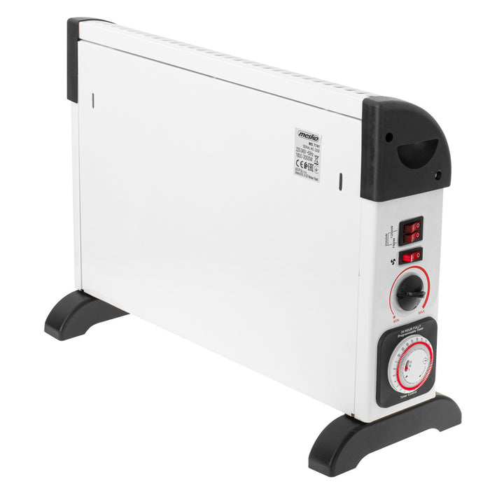 Elektrische convectorverwarming, thermostaat, 2000 W, 24-uurs timer, wit, snoer 150 cm, Mesko, MS 7741W
