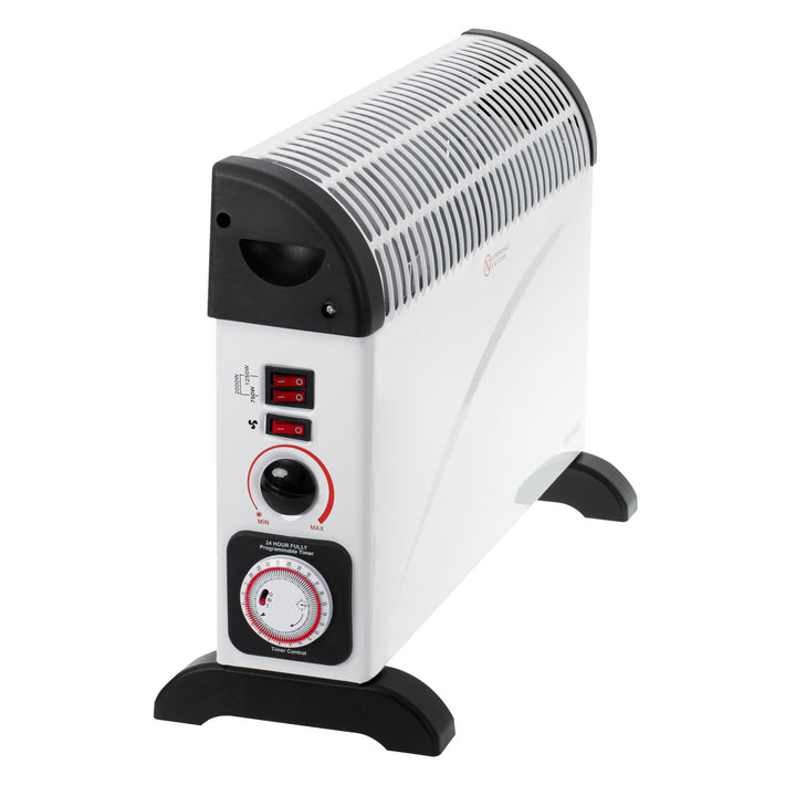 Elektrische convectorverwarming, thermostaat, 2000 W, 24-uurs timer, wit, snoer 150 cm, Mesko, MS 7741W
