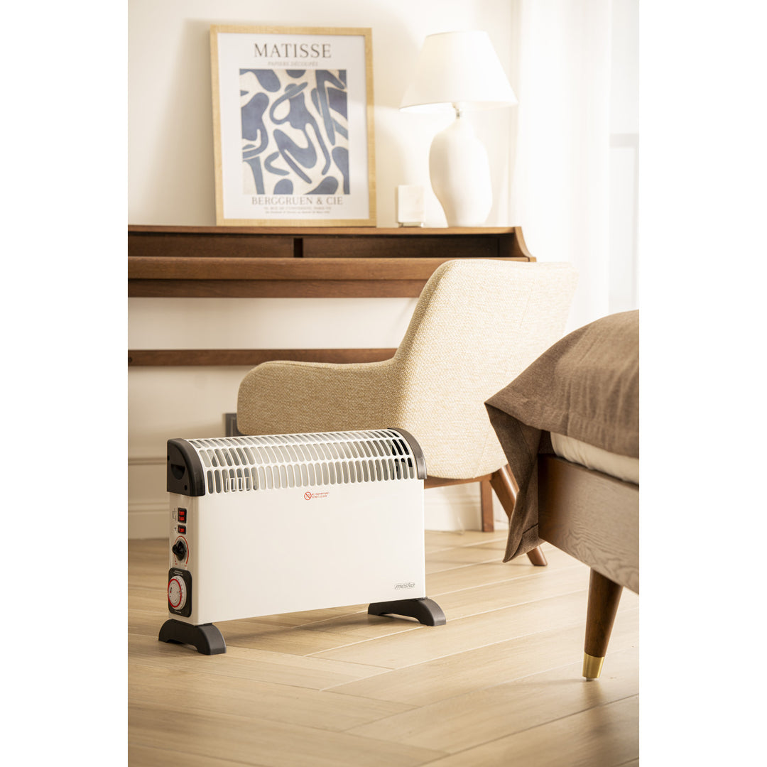 Elektrische convectorverwarming, thermostaat, 2000 W, 24-uurs timer, wit, snoer 150 cm, Mesko, MS 7741W
