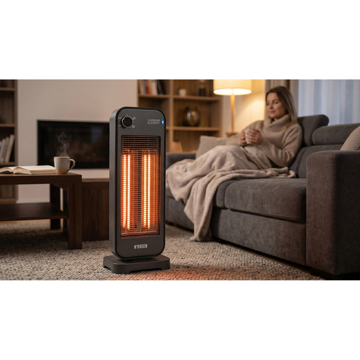 Stralingsverwarmer, infrarood 900 W, 2 verwarmingsstanden, Noveen