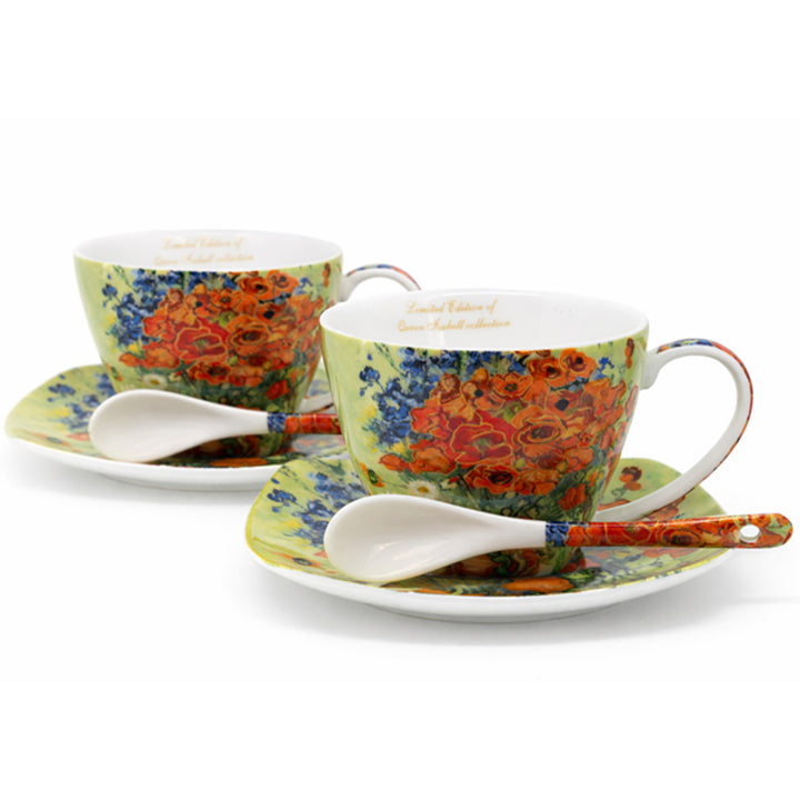 Porseleinen kopjes Van Gogh Maki 2x250 ml, set van 2 stuks, Queen Isabell