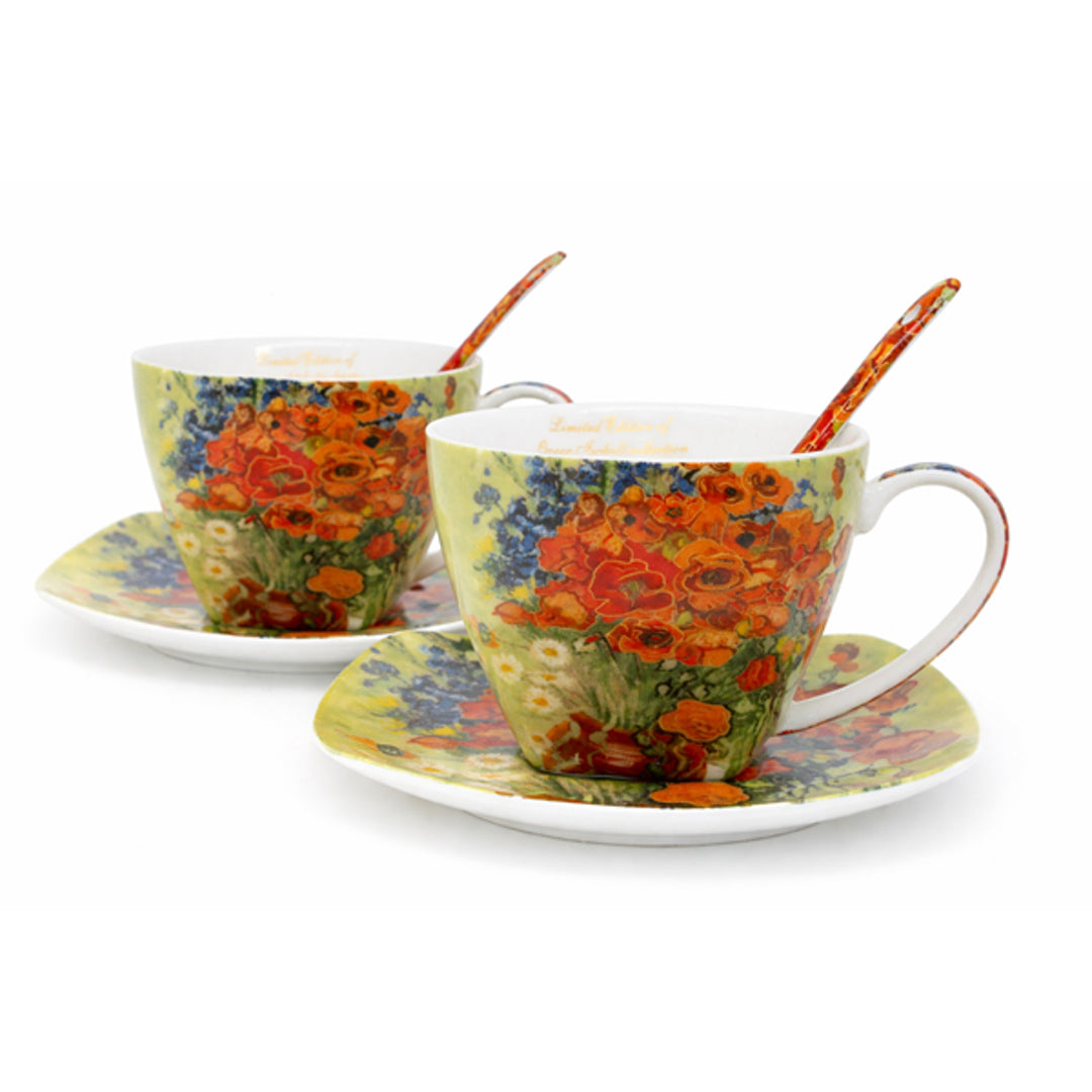 Porseleinen kopjes Van Gogh Maki 2x250 ml, set van 2 stuks, Queen Isabell