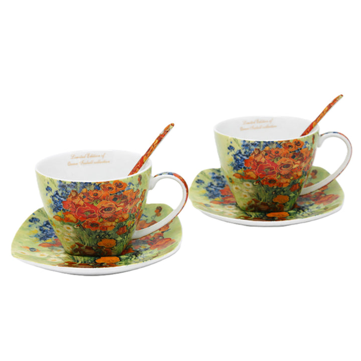 Porseleinen kopjes Van Gogh Maki 2x250 ml, set van 2 stuks, Queen Isabell