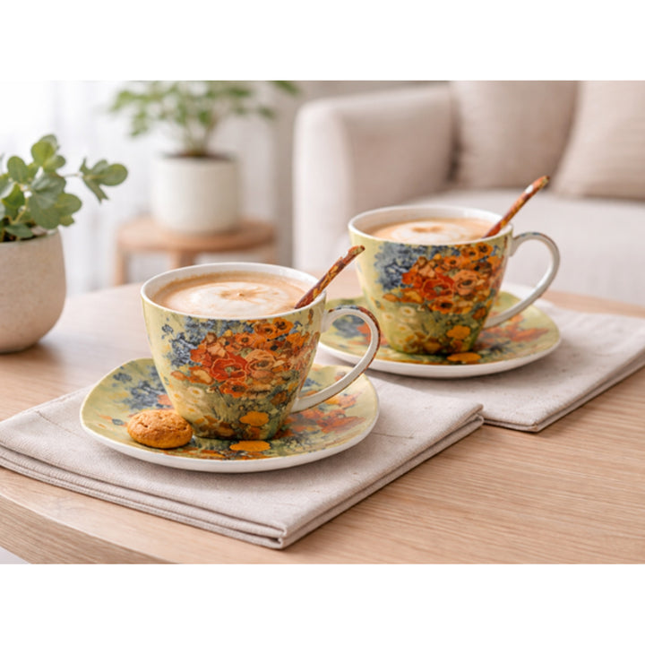 Porseleinen kopjes Van Gogh Maki 2x250 ml, set van 2 stuks, Queen Isabell