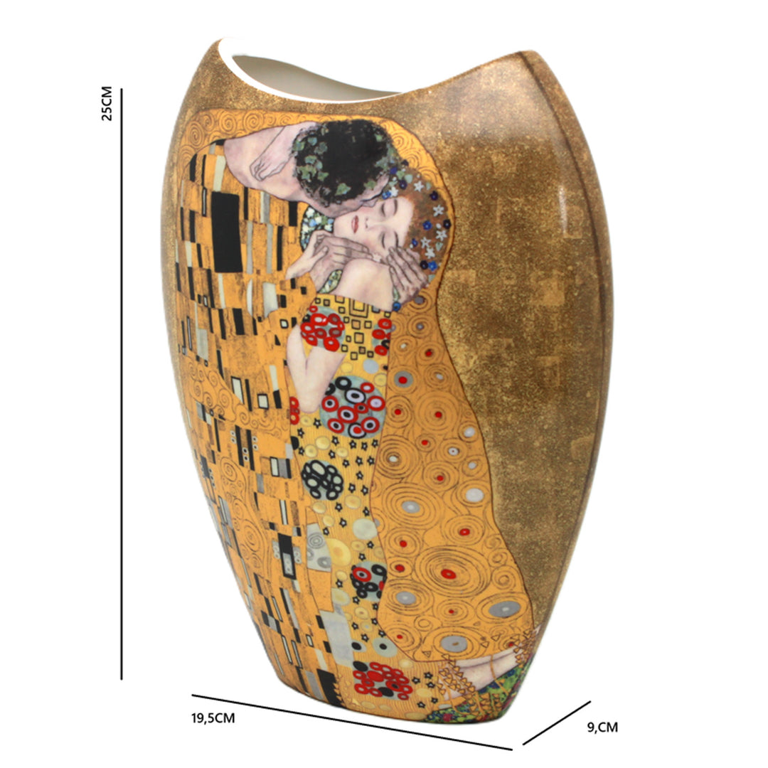 Porseleinen vaas in een geschenkdoos, uit de collectie Klimt: De Kus