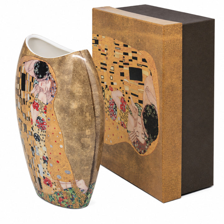 Porseleinen vaas in een geschenkdoos, uit de collectie Klimt: De Kus