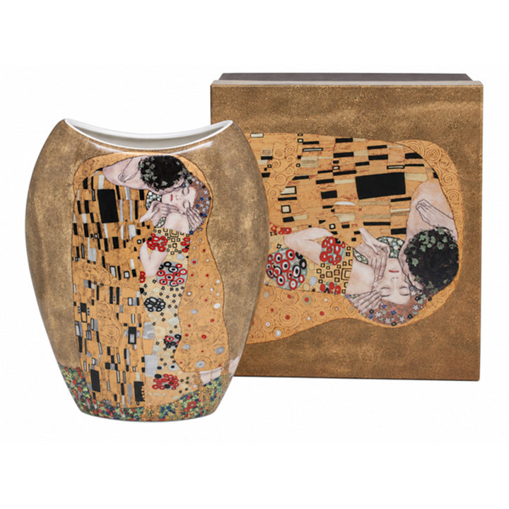 Porseleinen vaas in een geschenkdoos, uit de collectie Klimt: De Kus