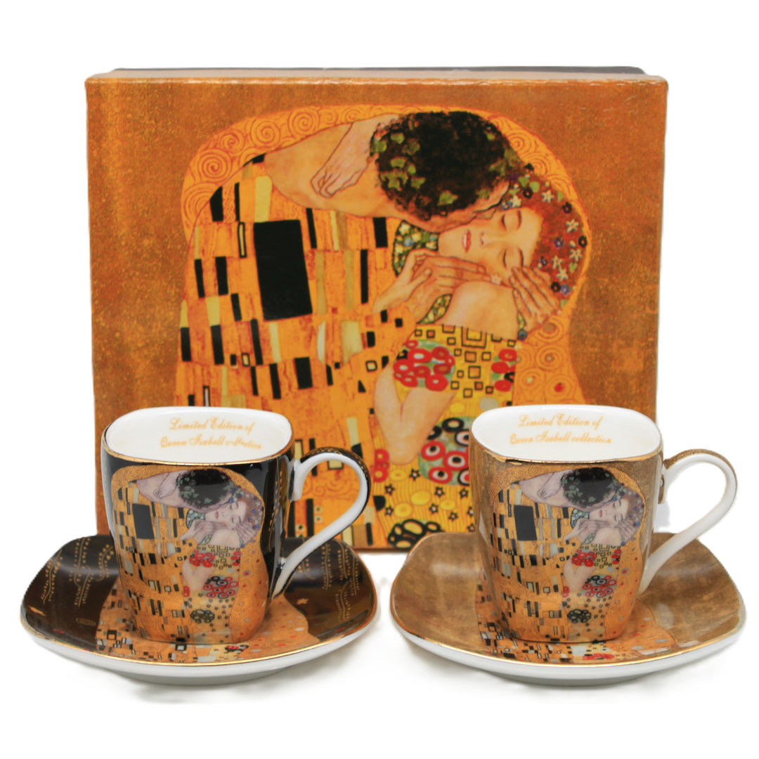 Porseleinen espressokopjes Klimt De Kus 2x100 ml, Queen Isabell