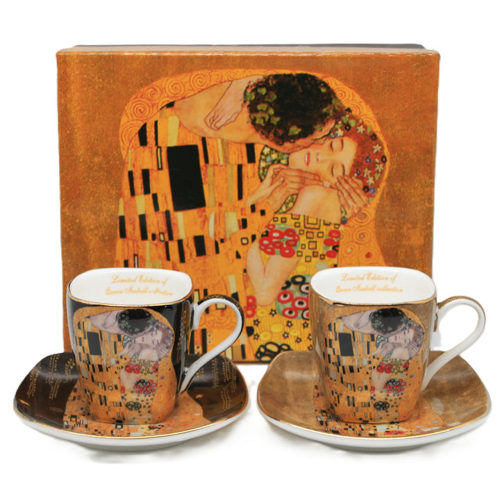 Porseleinen espressokopjes Klimt De Kus 2x100 ml, Queen Isabell