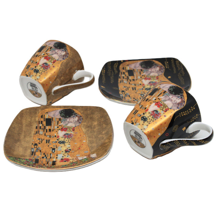 Porseleinen espressokopjes Klimt De Kus 2x100 ml, Queen Isabell