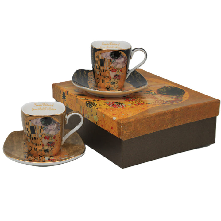 Porseleinen espressokopjes Klimt De Kus 2x100 ml, Queen Isabell