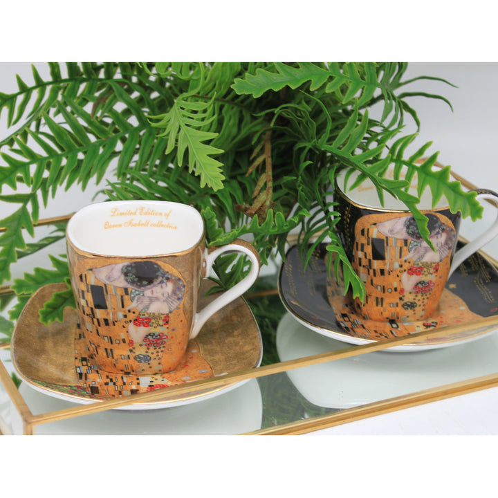 Porseleinen espressokopjes Klimt De Kus 2x100 ml, Queen Isabell