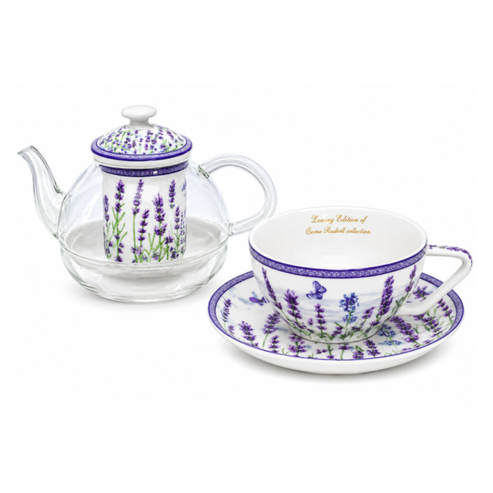 Lavendel-theeset, kopje en theepot (tea for one) Queen Isabell