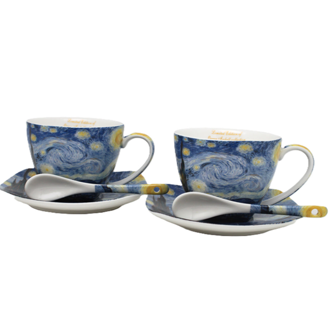 Porseleinen kopjes Van Gogh ‘Sterrennacht’ 2x250 ml, set, Queen Isabell