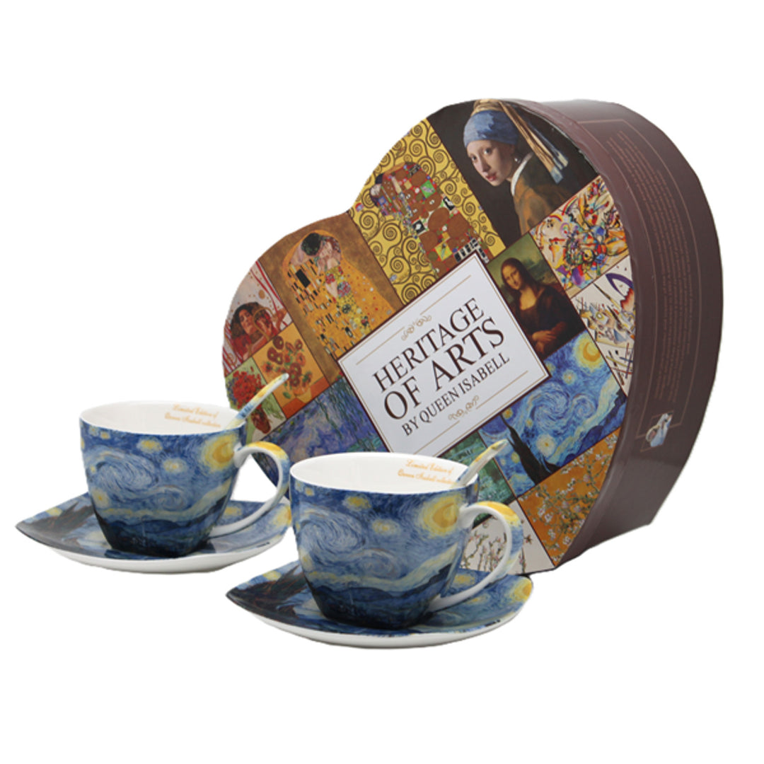 Porseleinen kopjes Van Gogh ‘Sterrennacht’ 2x250 ml, set, Queen Isabell