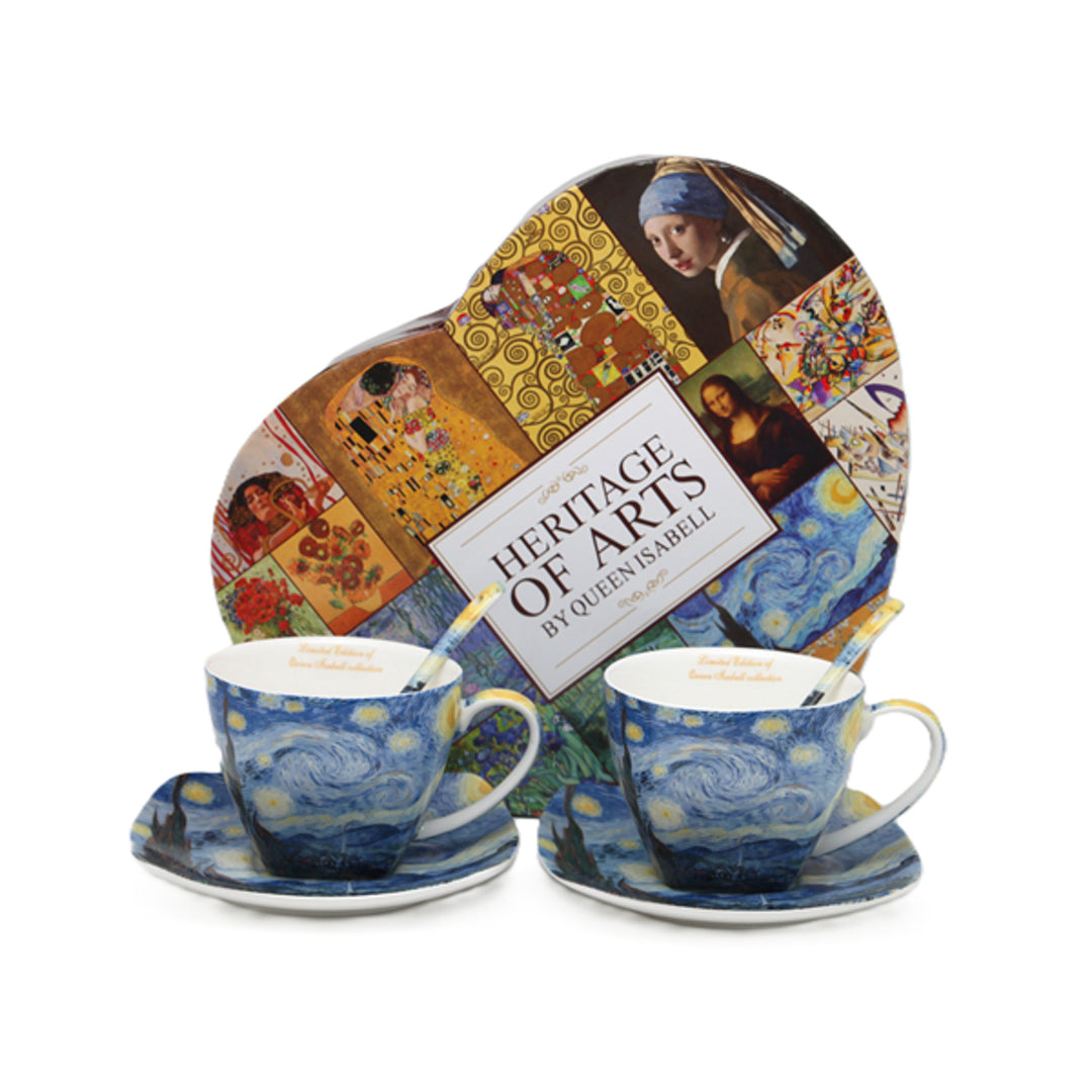 Porseleinen kopjes Van Gogh ‘Sterrennacht’ 2x250 ml, set, Queen Isabell