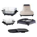 LOVIO PureFry Ultra Crisp LVAF003BE vetvrije airfryer 4 l + 1,5 l 1550 W beige, glazen bakken