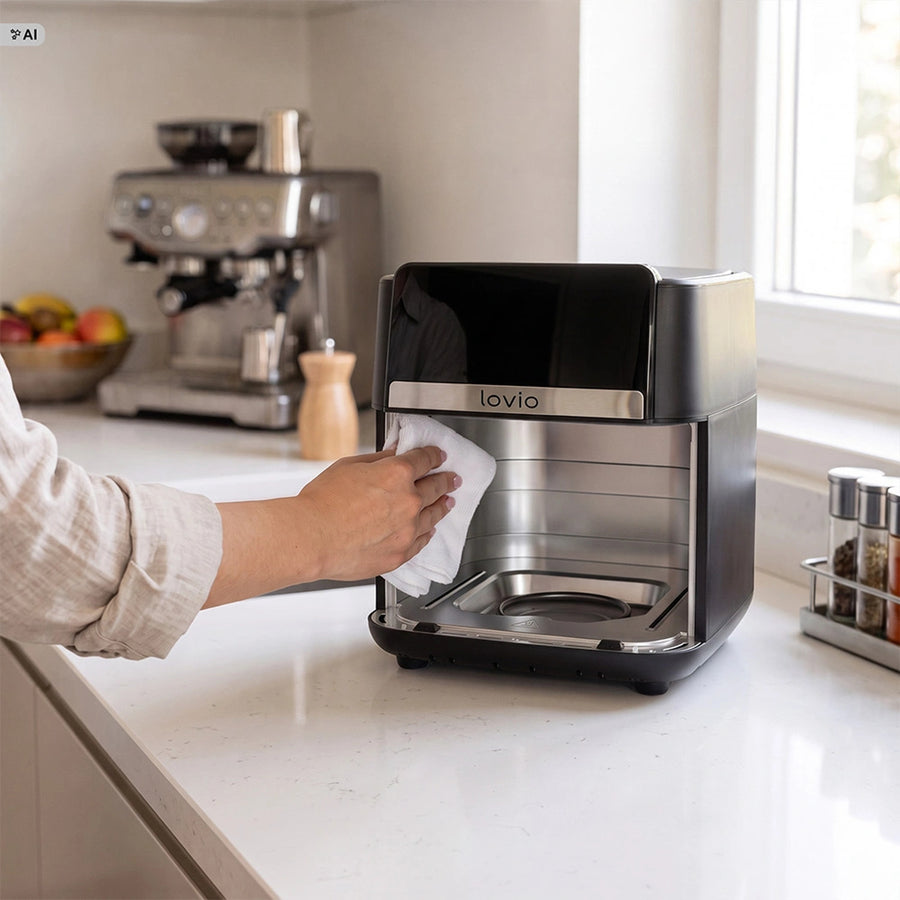 LOVIO DualHeat XXL Ceramic LVAF004BK vetvrije airfryer, 9 l, 2000 W, zwart