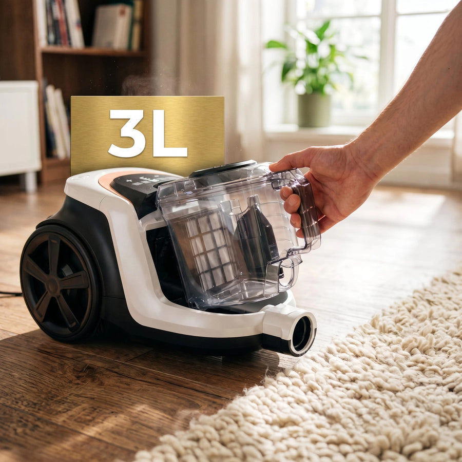 LOVIO VacuuFlex L PRO LVCVC004 stofzuiger zonder zak, 899 W, 3 l, met afstandsbediening