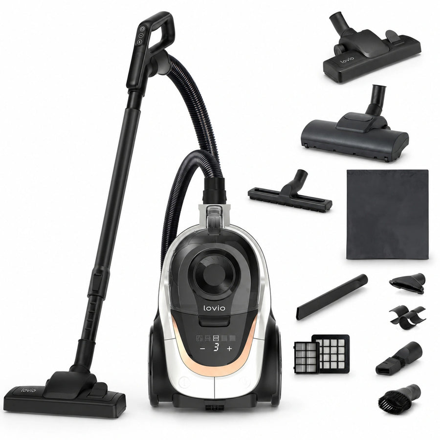 LOVIO VacuuFlex L PRO LVCVC004 stofzuiger zonder zak, 899 W, 3 l, met afstandsbediening