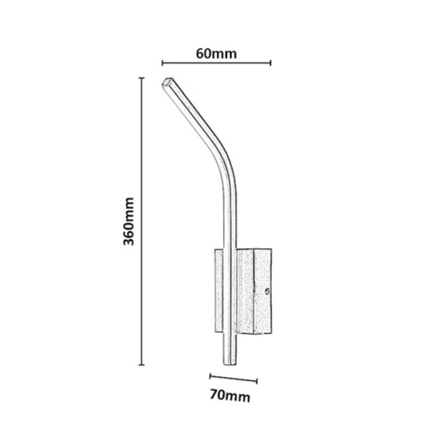 Tilmann wandlamp voor binnen, zwart, LED 10 W, 550 lm, 4000 K, H 36 cm, IP44, aanraakbediening, 75088