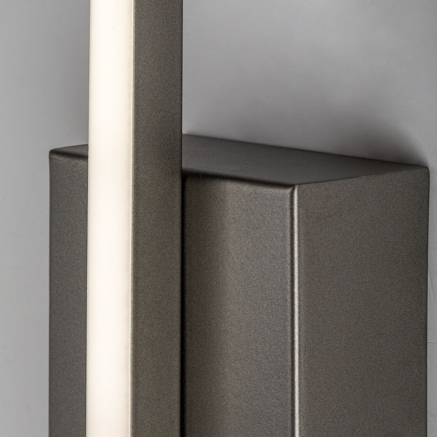 Tilmann wandlamp voor binnen, gunmetal, LED 10 W, 550 lm, 4000 K, H 36 cm, IP44, aanraakbediening, 75.000