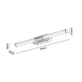 Tenebra wandlamp voor binnen, LED 6 W, 730 lm, 4000 K, L 40 cm, IP44, chroom, 75094