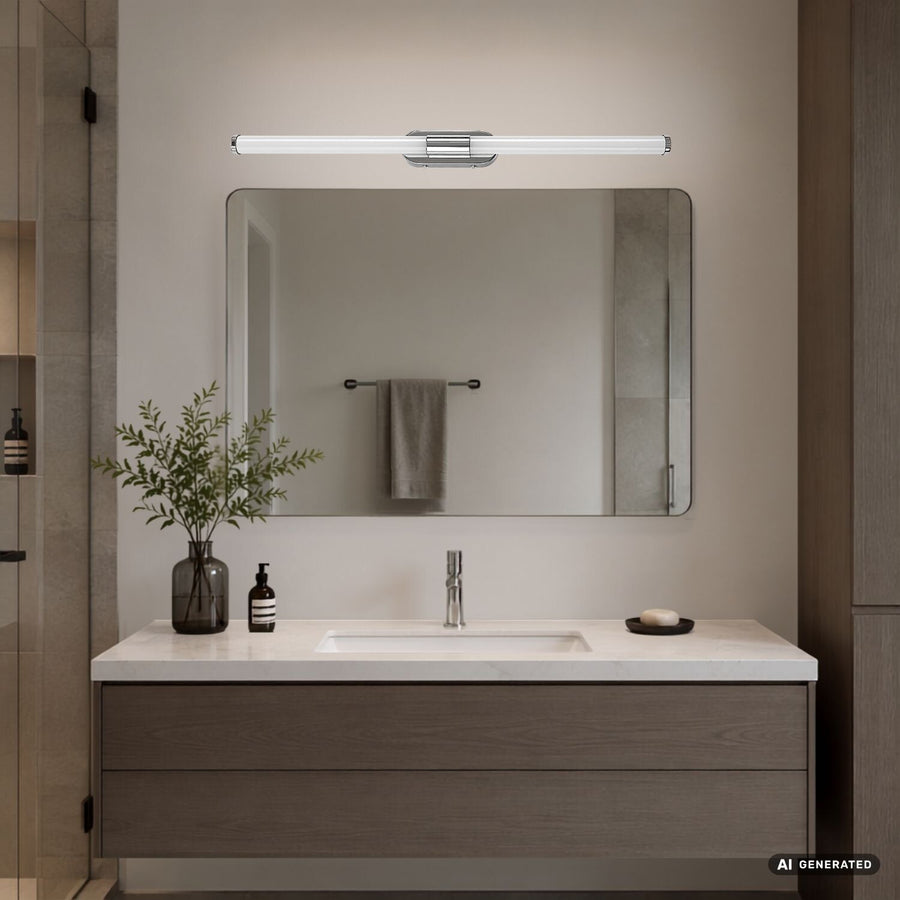 Tenebra wandlamp voor binnen, LED 8 W, 1000 lm, 4000 K, L 60 cm, IP44, chroom, 75095