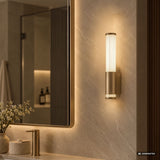 Badkamerwandlamp, Calyn, LED 6 W, 4000 K, 530 lm, H 29 cm, goudkleurig, IP44, 75106