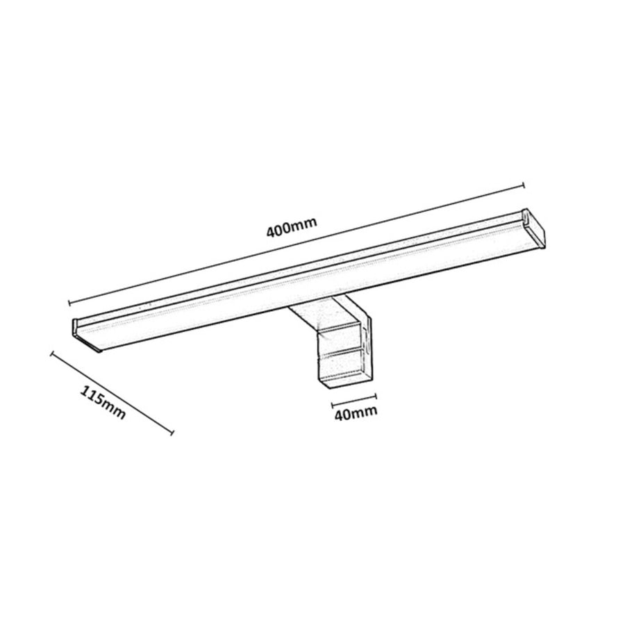 Badkamerwandlamp, Seyra, LED 8 W, 4000 K, 650 lm, L 40 cm, zwart, IP44, 75112