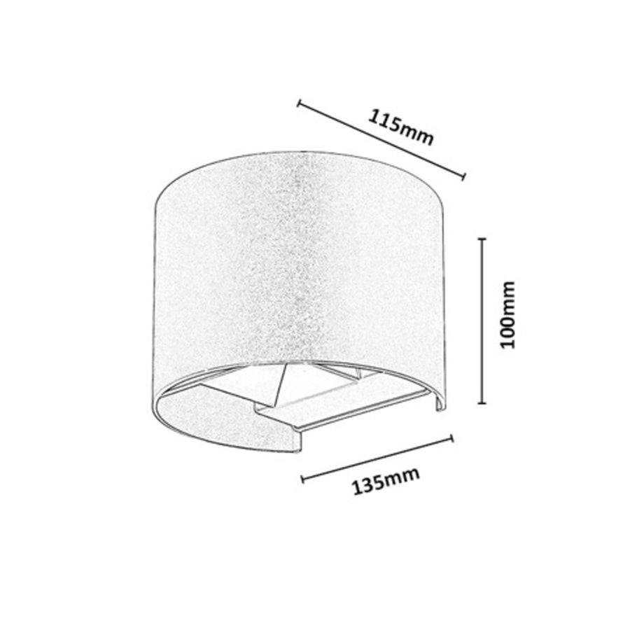 Buitenwandlamp, Virna, LED 5 W, 420 lm, lichtkleur 2700, 4000, 6500 K, IP54, grijs-beige, 77217