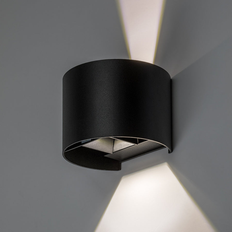 Buitenwandlamp, Virna, LED 5 W, 420 lm, lichtkleur 2700, 4000, 6500 K, IP54, zwart, 77218