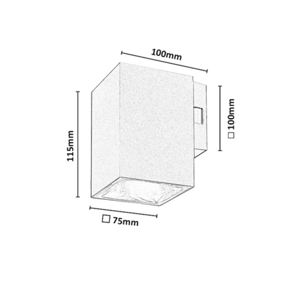 Buitenwandlamp, Urfa, LED 9 W, 900 lm, kleurtemperatuur 2700, 4000, 6500 K, H 11,5 cm, IP65, grijs-beige, 77216