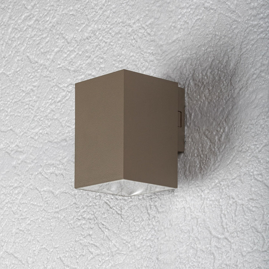 Buitenwandlamp, Urfa, LED 9 W, 900 lm, kleurtemperatuur 2700, 4000, 6500 K, H 11,5 cm, IP65, grijs-beige, 77216